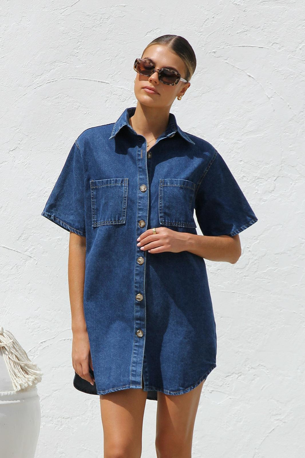 Short Sleeve Shirt Denim Dress Secondary image
