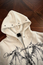 Gothic Dragon Graphic Studded Zip Hoodie