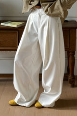 High Waist Draped Vintage Loose Tailored Pants