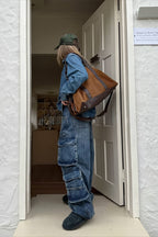 Multi Pocket Washed Streetwear Straight Leg Jeans