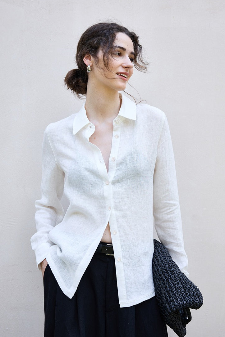 Minimalist Sheer Linen Blouse Main image