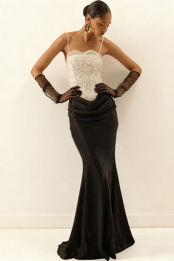 Lace Satin Mermaid Prom Dress Main image