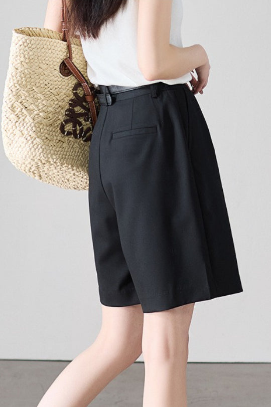 Loose Fit Straight Tailored Casual Shorts