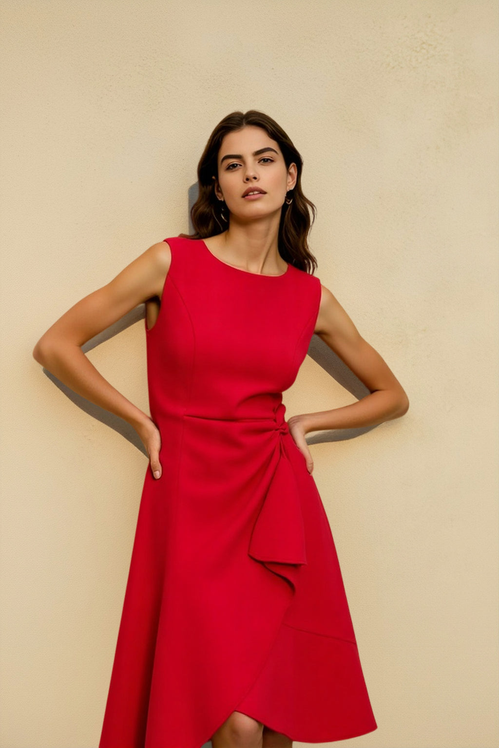 Sleeveless Round Neck Elegant Cocktail Dress