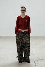 Vintage Red Cropped Cardigan