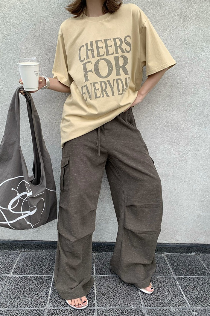 Cotton Oversized Letter Print T-Shirt Secondary image