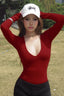 Retro Stretchy Slim Fit Long Sleeve Top