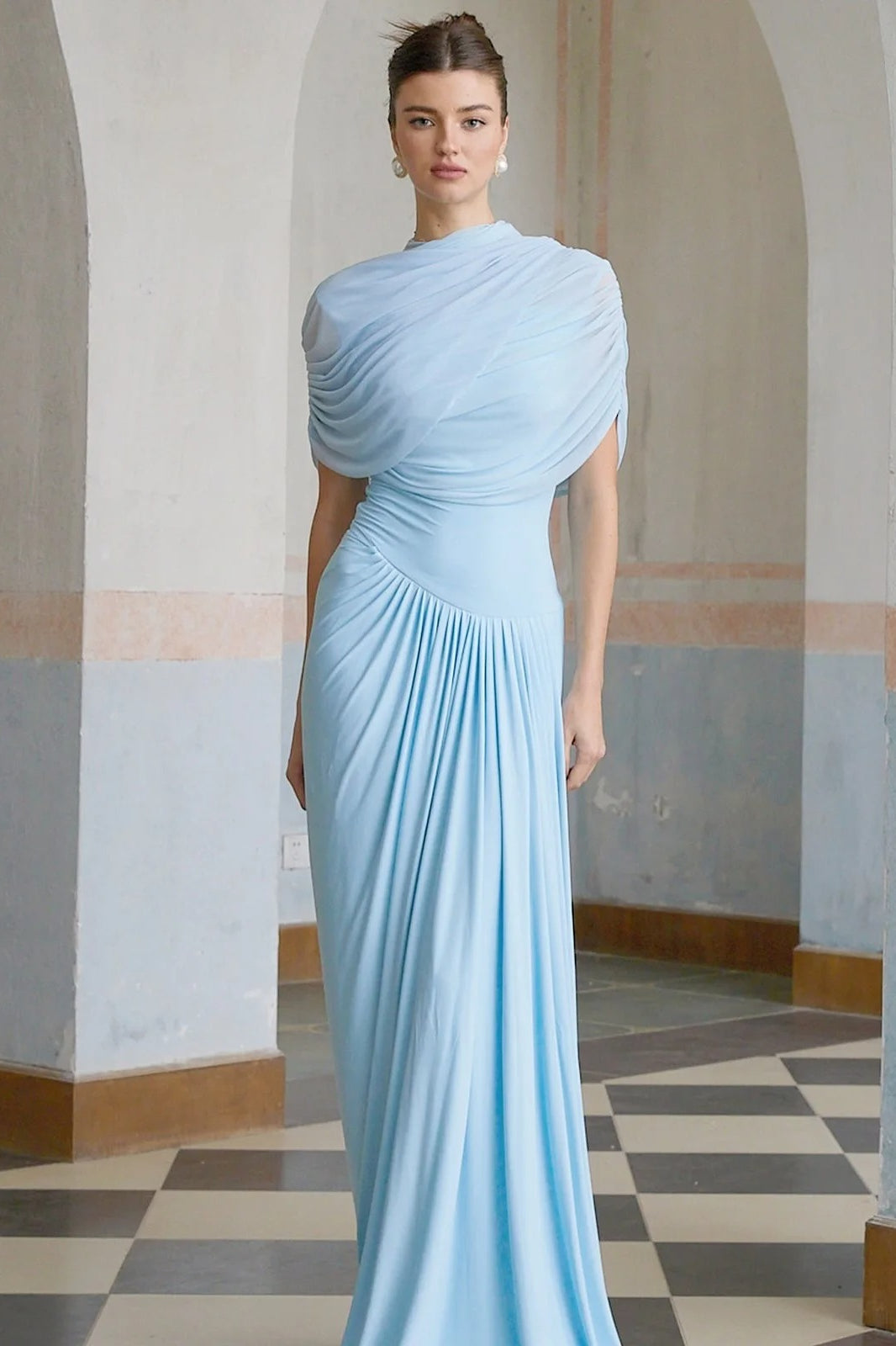 Sky Blue Sleeveless Formal Party Maxi Dress Main image