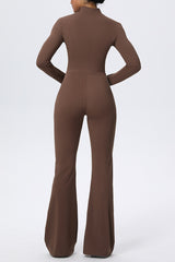 Zipper Cloud Soft Slim Long Sleeve Yoga Jumpsuit