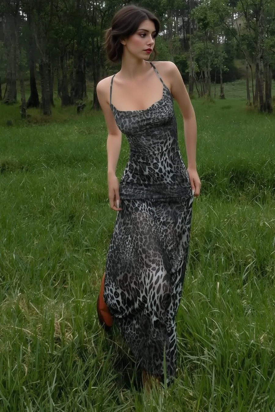 Sexy Leopard Backless Cocktail Slip Dress Secondary image