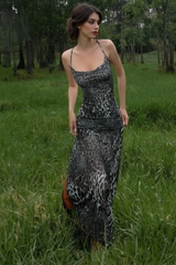 Sexy Leopard Backless Cocktail Slip Dress