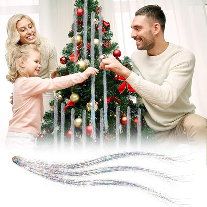 Iridescent Silver Tinsel Foil Fringe Garland - 10000 Strands Icicles