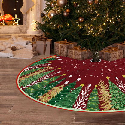 Red Leaves Pencil Tree Skirt - 48 Inches