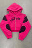 Rhinestone Heart Graphic Hoodie and Pants Separates