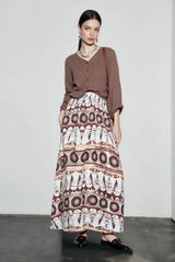 Boho Print Exotic Vacation Skirt