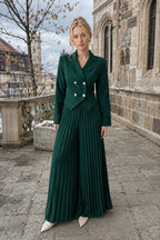 Tailored Pleated Two Piece Blazer Pants Set