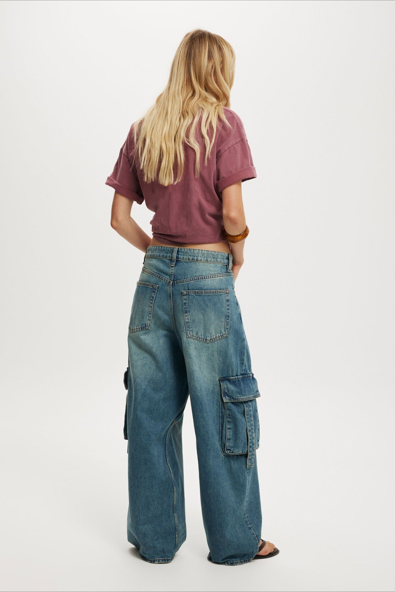 Vintage Washed Loose Wide Leg Cargo Jeans Secondary image