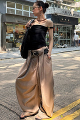 Effortlessly Chic Street Wrinkle Resistant Parachute Wide Leg Pants