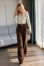 Solid Corduroy Wide Leg Knit Pants