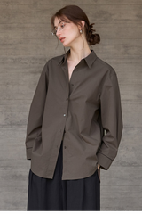 Premium Cotton White Oversized Collared Long Sleeve Blouse
