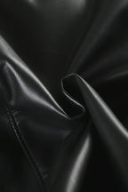 Fur Collar Panel Leather Jacket