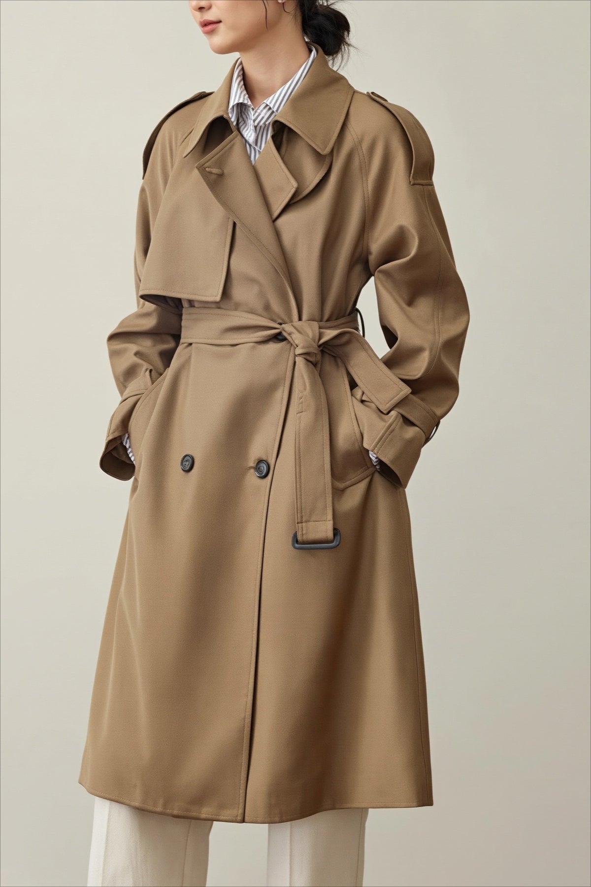 Storm Flap Raglan Sleeve Double Breasted Coat