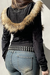 Gothic Velvet Streetwear Hoodie