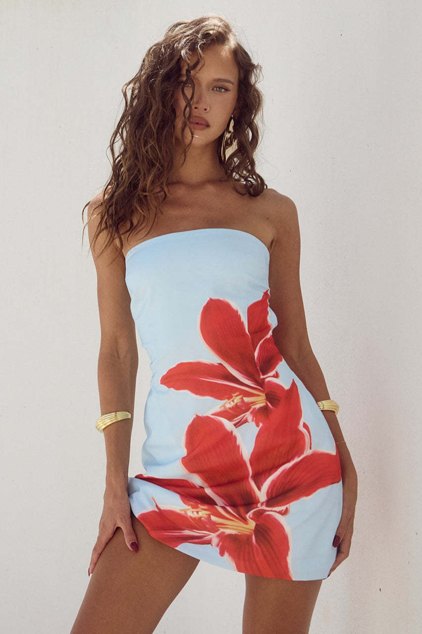 Strapless Floral Bodycon Mini Floral Dress Secondary image