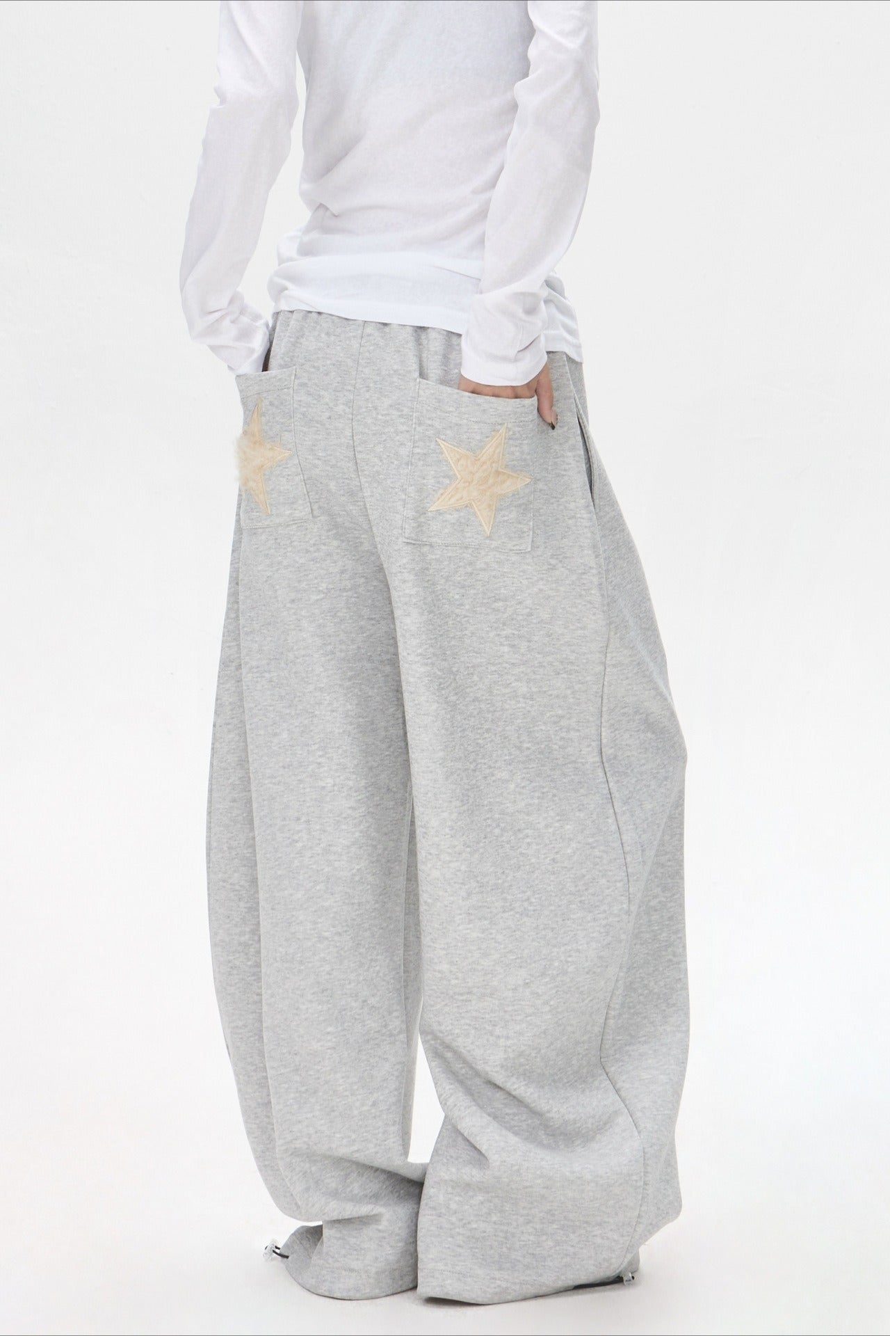 Vintage Star Embroidered Gray Loose Wide Leg Pants Secondary image