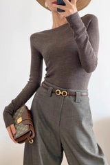 Seamless Ripple Stitch Knit Top