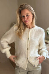 Pastel Mohair Blend Solid Cardigan