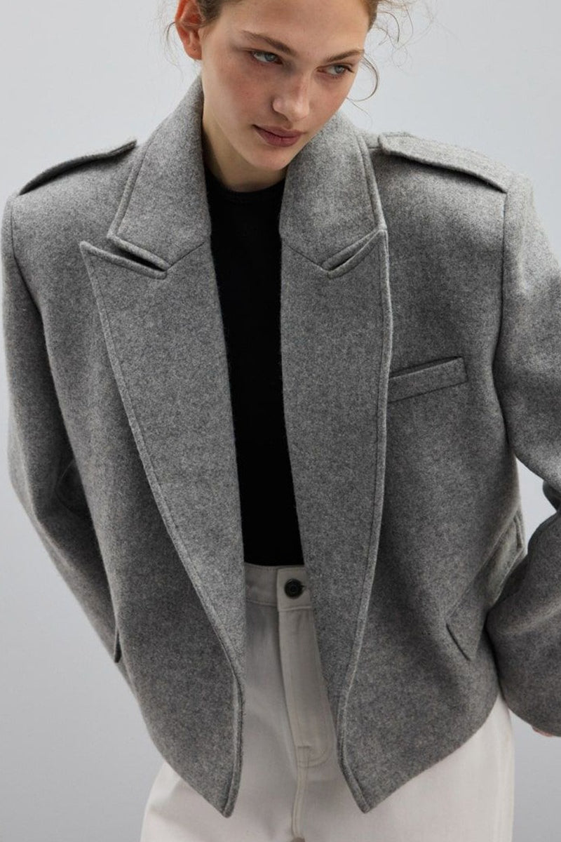 Structured Wool Notch Lapel Coat Main image