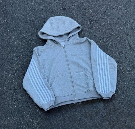 Retro Letter Embroidered Zip Hoodie Main image