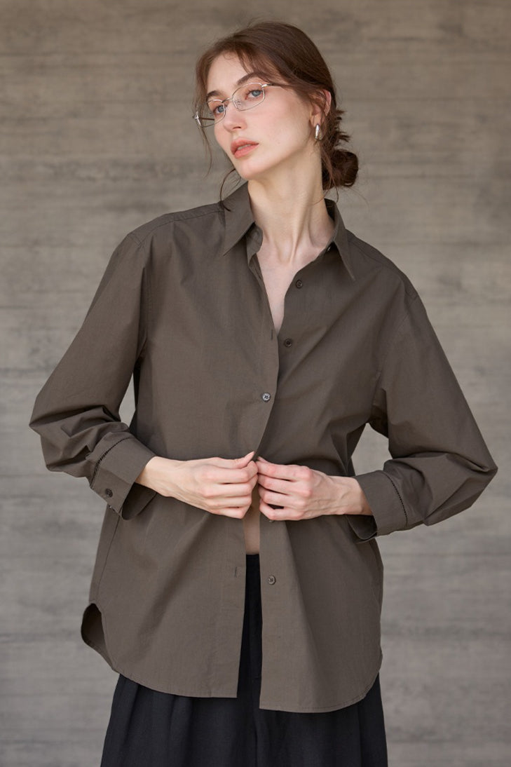 High Density Cotton Collared Blouse Main image