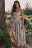 Print Pleated Spaghetti Maxi Dress
