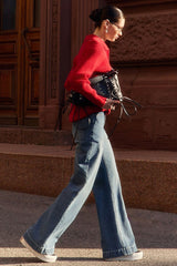 Polo Collar Knit Pullover Sweater