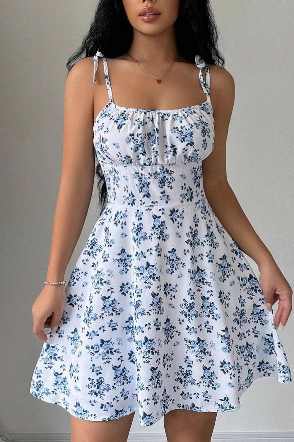 Corset Style Floral Mini Dress Main image