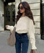 Off Shoulder Fitted Knit Sweater