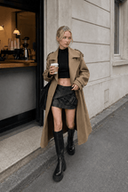 Oversized Lapel Midi Trench Overcoat