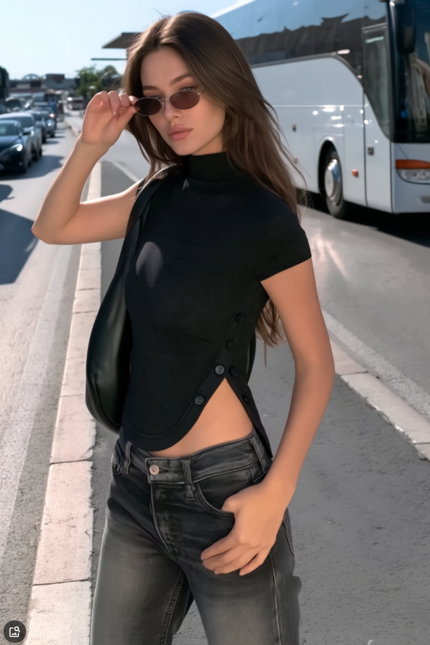 Trendy Slim Fit Crop Tee T-Shirt