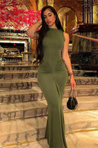 Slim-Fit Ruched Party Dress