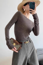 Seamless Ripple Stitch Knit Top