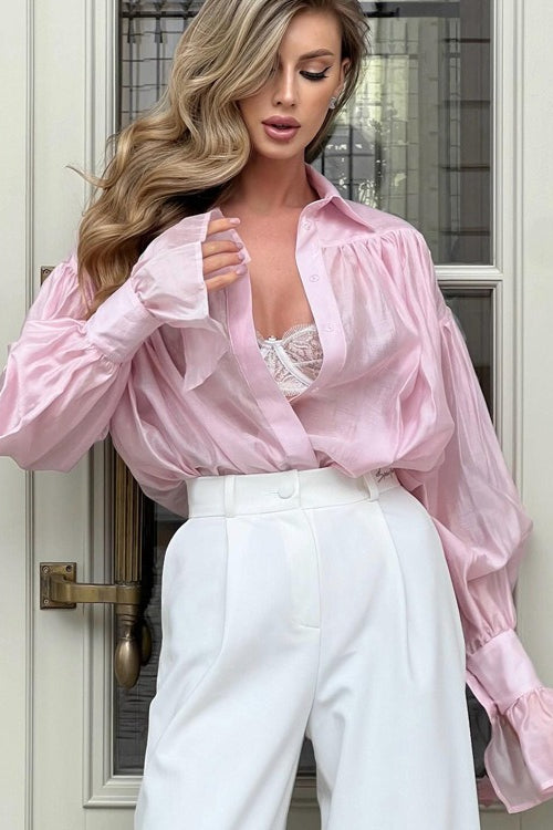 Versatile Long Sleeve Collar Blouse Main image