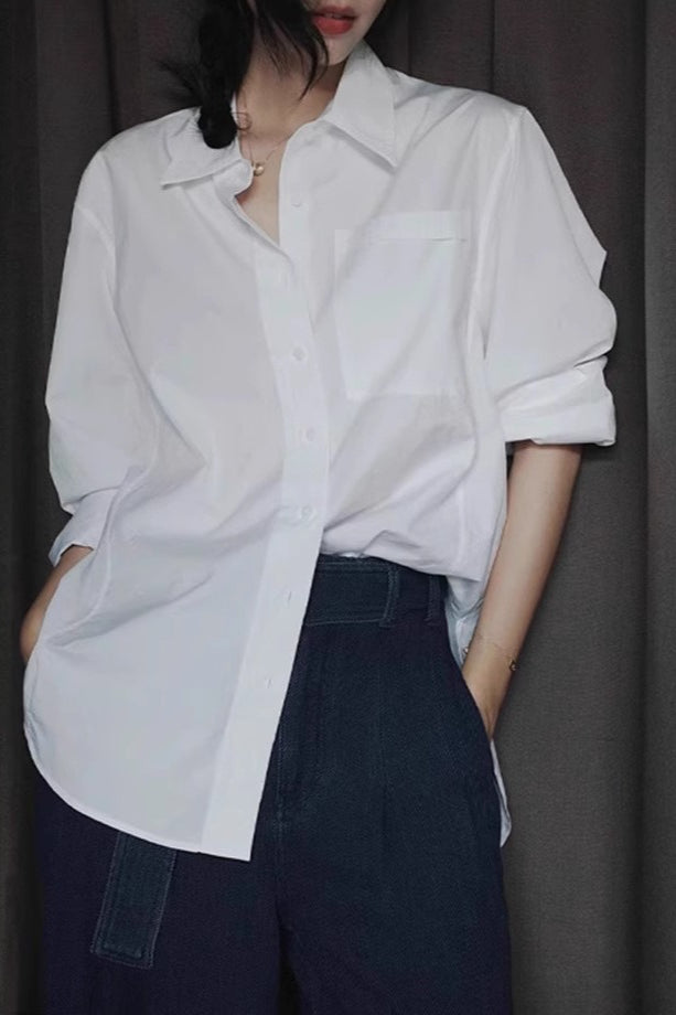 Elegant Cotton Oversized Long Sleeve Top Main image