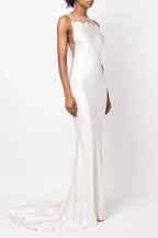 Corset Strapless Open Back Reception Dress