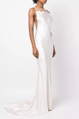 Corset Strapless Open Back Reception Dress