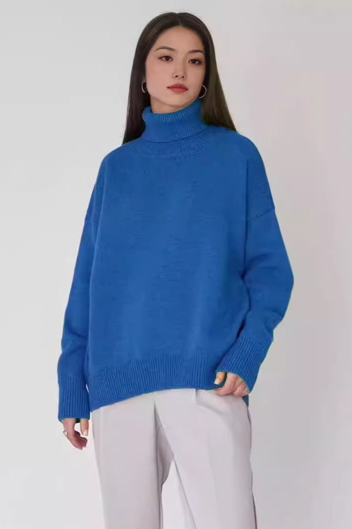 Ribbed High Neck Casual Sweater Secondary image