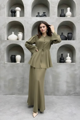 Solid Cardigan Dress Two Piece Elegant Work Set