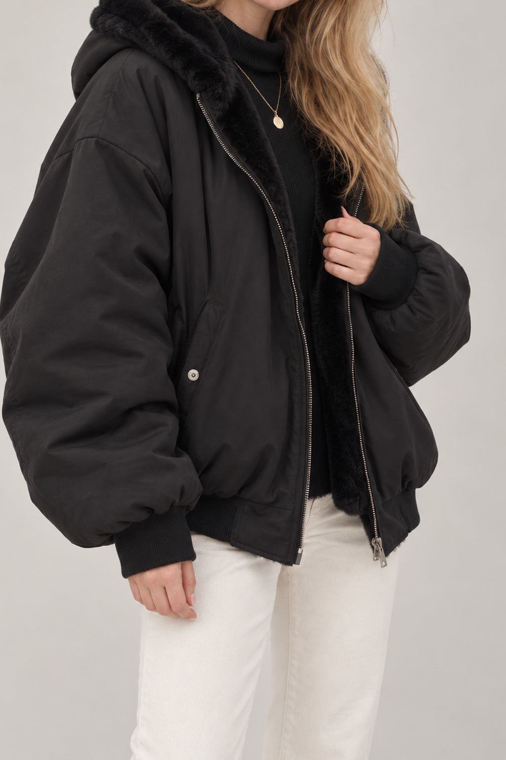 Double-Sided Wear Hooded Cotton Coat Secondary image