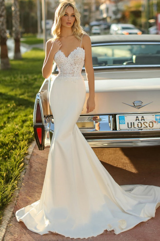 Strapless Satin Mermaid Wedding Dress Main image